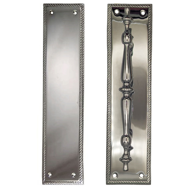 11 1/2 Inch Georgian Roped Style Door Pull and Push Plate (Several Finishes Available)