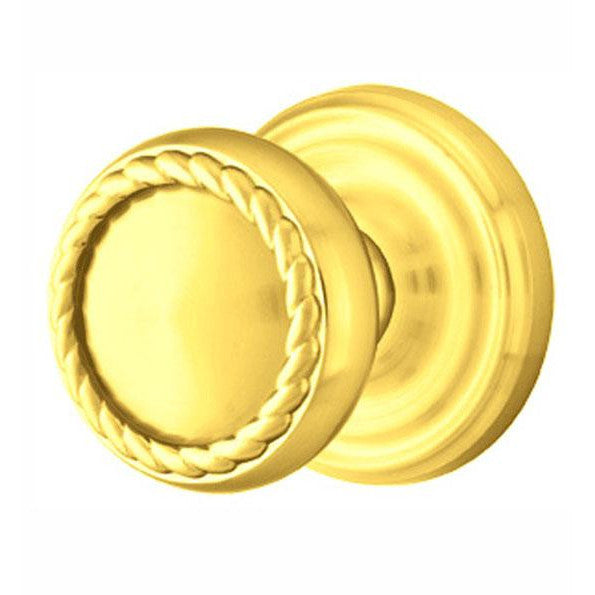 Solid Brass Rope Door Knob Set With Regular Rosette (Several Finish Options) EMTEK