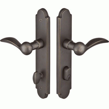 Solid Brass Arched Keyed Style Multi Point Lock Trim (Medium Bronze Finish) EMTEK