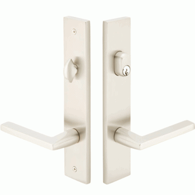 Solid Brass Modern Keyed Style Multi Point Lock Trim (Brushed Nickel Finish) EMTEK