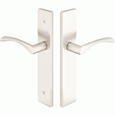 Solid Brass Modern Style Dummy Pair Multi Point Lock Trim (Brushed Nickel Finish) EMTEK