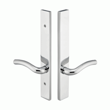 Solid Brass Modern Style Dummy Pair Multi Point Lock Trim (Polished Chrome Finish) EMTEK
