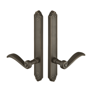Solid Brass Tuscany Style Dummy Pair Multi Point Lock Trim (Medium Bronze Finish) EMTEK