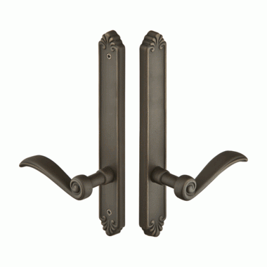 Solid Brass Tuscany Style Dummy Pair Multi Point Lock Trim (Medium Bronze Finish) EMTEK