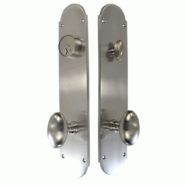 Traditional Oval Deadbolt Entryway Set (Satin Nickel) COPPER MOUNTAIN HARDWARE