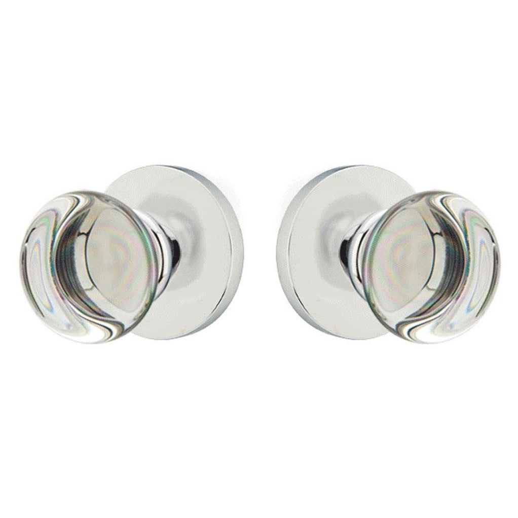 Providence Crystal Emtek Door Knob Set With Disc Rosette EMTEK