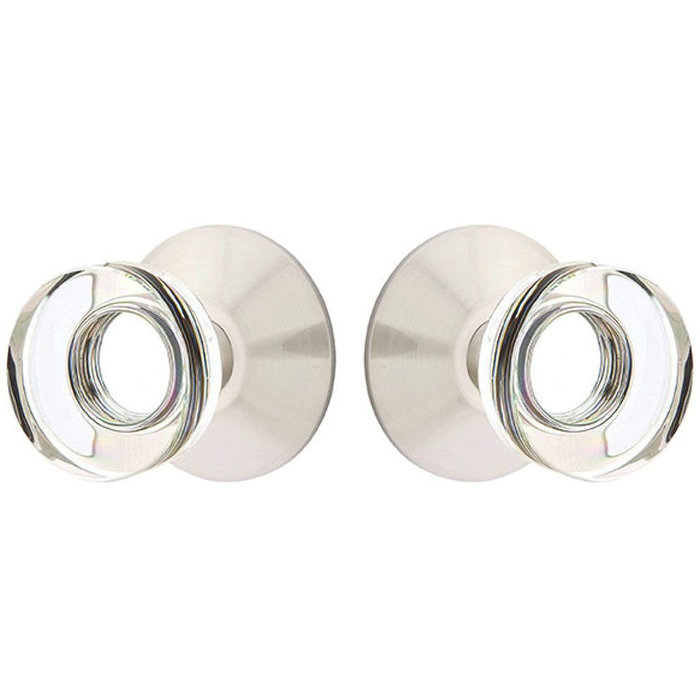 EMTEK Modern Disc Crystal Door Knob Set With Modern Rosette (Many Finishes)