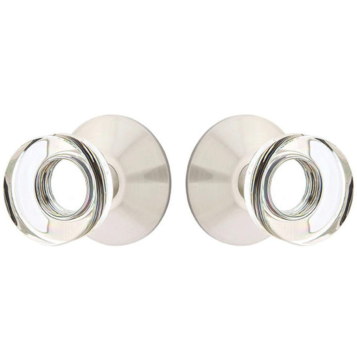 EMTEK Modern Disc Crystal Door Knob Set With Modern Rosette (Many Finishes)
