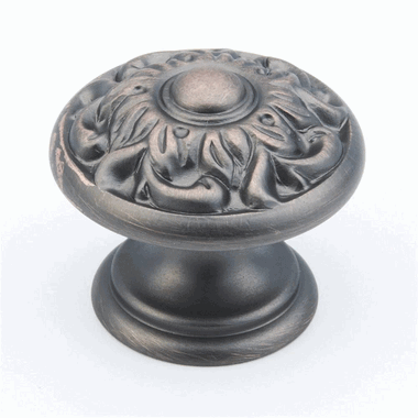 1 3/8 Inch Corinthian Round Cabinet Knob (Michelangelo Bronze Finish) SCHAUB