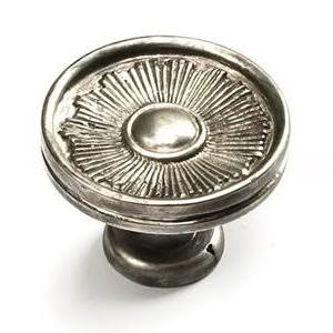 1 3/8 Inch Sunburst Round Cabinet Knob (Silver Antique Finish) SCHAUB
