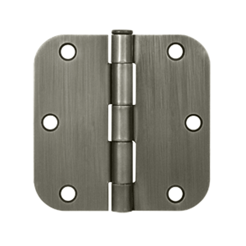 3 1/2 Inch x 3 1/2 Inch Steel Hinge (Antique Nickel Finish) DELTANA