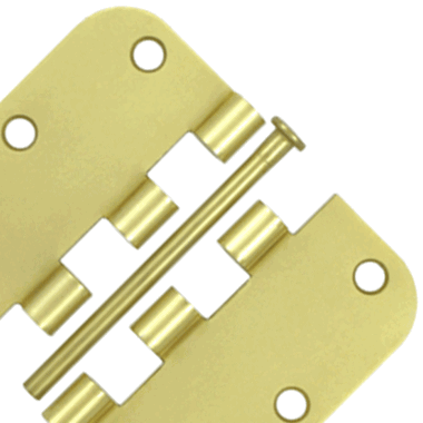 3 1/2 Inch x 3 1/2 Inch Steel Hinge (Brushed Brass Finish) DELTANA