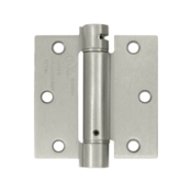 3 1/2 Inch x 3 1/2 Inch Steel Spring Hinge (Square Corner, Brushed Nickel Finish) DELTANA