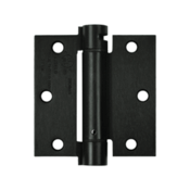 3 1/2 Inch x 3 1/2 Inch Steel Spring Hinge (Square Corner, Paint Black Finish) DELTANA
