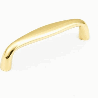 3 3/8 Inch (3 Inch c-c) Traditional Designs Cabinet Pull (Polished Brass Finish) SCHAUB
