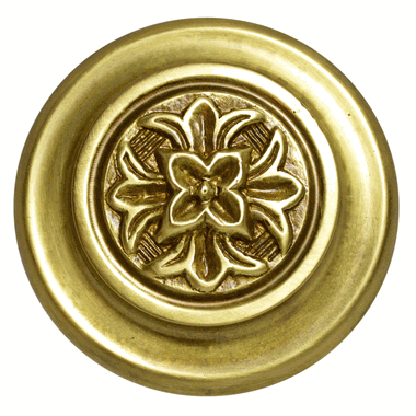 3 3/8 Inch Fleur De Lis French Oversized Knob (Antique Brass Finish) COPPER MOUNTAIN HARDWARE