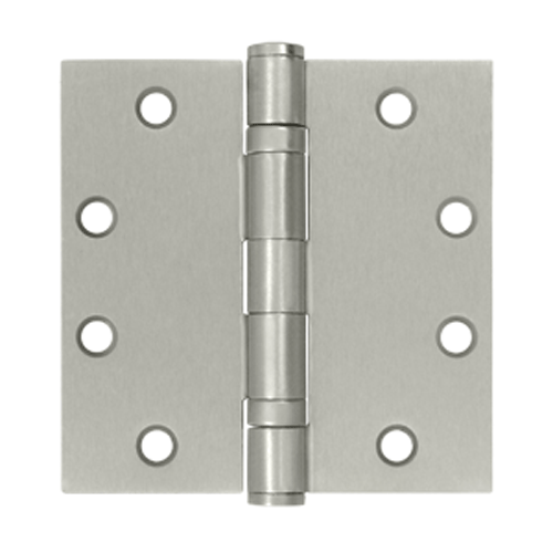 4 1/2 Inch x 4 1/2 Inch Double Ball Bearing Steel Hinge (Square Corner, Brushed Nickel Finish) DELTANA