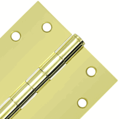 4 1/2 Inch x 4 1/2 Inch Heavy Duty Steel Hinge (Square Corner, Polished Brass Finish) DELTANA