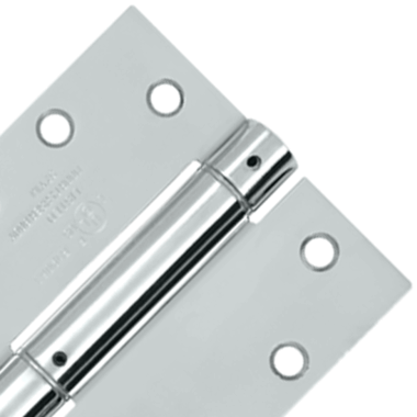 4 1/2 Inch x 4 1/2 Inch Steel Spring Hinge Square Corner Chrome Finish DELTANA