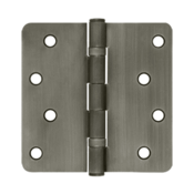 4 Inch x 4 Inch Ball Bearing Steel Hinge (1/4 Radius Corner, Antique Nickel Finish) DELTANA