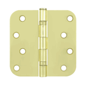 4 Inch x 4 Inch Ball Bearing Steel Hinge (Polished Brass Finish) DELTANA