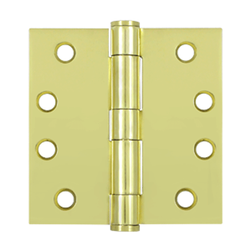 4 Inch x 4 Inch Heavy Duty Steel Hinge (Polished Brass Finish) DELTANA