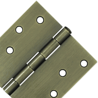 4 Inch x 4 Inch Square Corner Steel Hinge (Antique Brass Finish) DELTANA