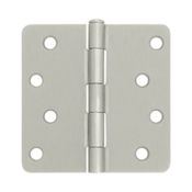 4 Inch x 4 Inch Steel Hinge (1/4 Radius Corner, Brushed Nickel Finish) DELTANA