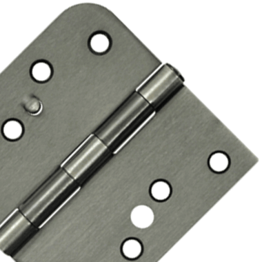 4 Inch x 4 Inch Steel Hinge (5/8 Radius x Square Corner, Antique Nickel Finish) DELTANA