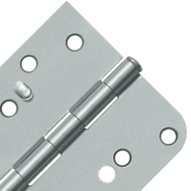 4 Inch x 4 Inch Steel Hinge (5/8 Radius x Square Corner, Brushed Chrome Finish) DELTANA