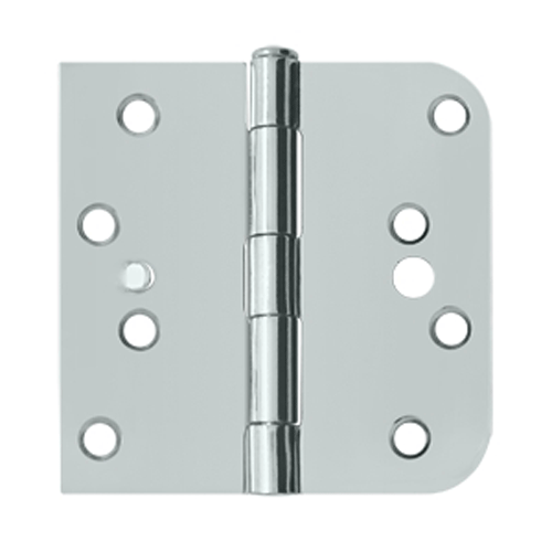 4 Inch x 4 Inch Steel Hinge (5/8 Radius x Square Corner, Chrome Finish) DELTANA