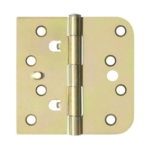 4 Inch x 4 Inch Steel Hinge (5/8 Radius x Square Corner, Zinc Dichromate Finish) DELTANA