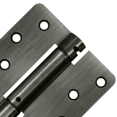 4 Inch x 4 Inch Steel Spring Hinge (1/4 Radius Corner, Antique Nickel Finish) DELTANA