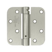 4 Inch x 4 Inch Steel Spring Hinge (5/8 Radius Corner, Brushed Nickel Finish) DELTANA