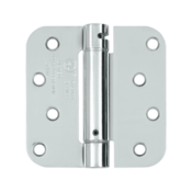 4 Inch x 4 Inch Steel Spring Hinge (5/8 Radius Corner, Chrome Finish) DELTANA