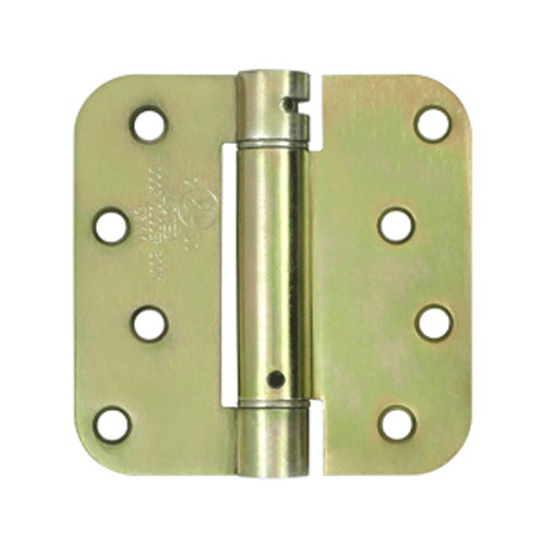 4 Inch x 4 Inch Steel Spring Hinge (5/8 Radius Corner, Zinc Dichromate Finish) DELTANA