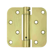 4 Inch x 4 Inch Steel Spring Hinge (5/8 Radius Corner, Zinc Dichromate Finish) DELTANA