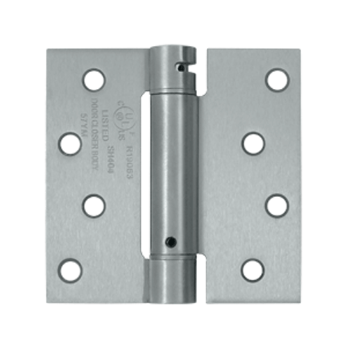 4 Inch x 4 Inch Steel Spring Hinge Square Corner Brushed Chrome Finish DELTANA