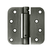 4 Inch x 4 Inch TT Steel Spring Hinge (5/8 Radius Corner, Antique Nickel Finish) DELTANA