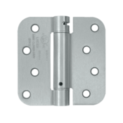 4 Inch x 4 Inch TT Steel Spring Hinge (5/8 Radius Corner, Brushed Chrome Finish) DELTANA