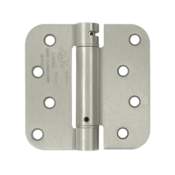 4 Inch x 4 Inch TT Steel Spring Hinge (5/8 Radius Corner, Brushed Nickel Finish) DELTANA