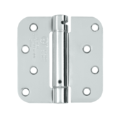 4 Inch x 4 Inch TT Steel Spring Hinge (5/8 Radius Corner Chrome Finish) DELTANA