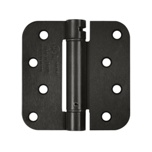 4 Inch x 4 Inch TT Steel Spring Hinge (5/8 Radius Corner, Oil Rubbed Bronze Finish) DELTANA