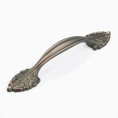 6 1/2 Inch (3 3/4 Inch c-c) Corinthian Cabinet Pull (Michelangelo Bronze Finish) SCHAUB