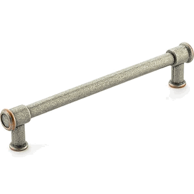 7 Inch (6 Inch c-c) Steamworks Cabinet Pull (Distressed Pewter / Copper Finish) SCHAUB
