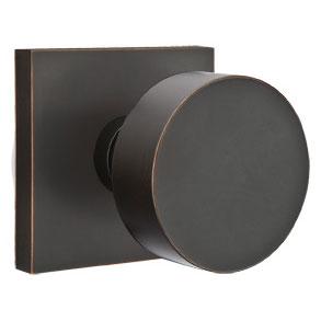 Emtek 510ROU Round Passage Door Knob Set from the Brass Modern Collection Flat Black Knobset Passage EMTEK