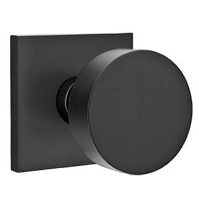 Emtek 510ROU Round Passage Door Knob Set from the Brass Modern Collection Flat Black Knobset Passage EMTEK