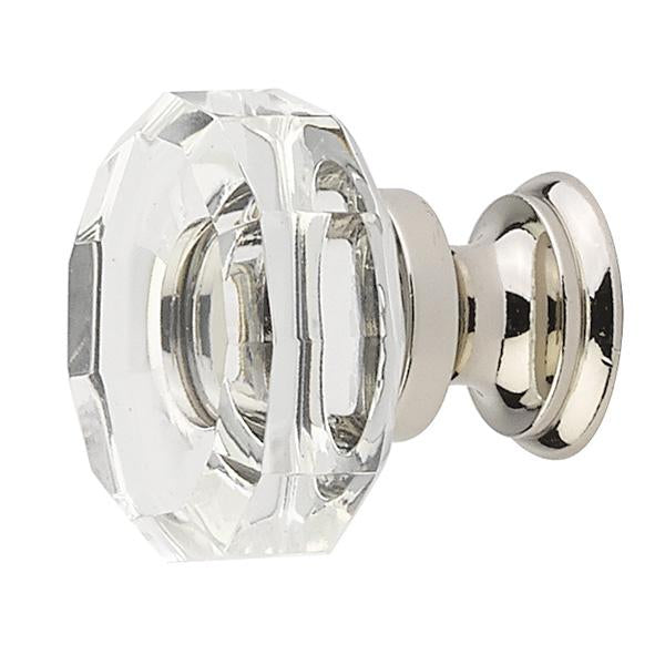 1 3/8 Inch Clear Crystal Glass Lowell Cabinet & Furniture Knob EMTEK