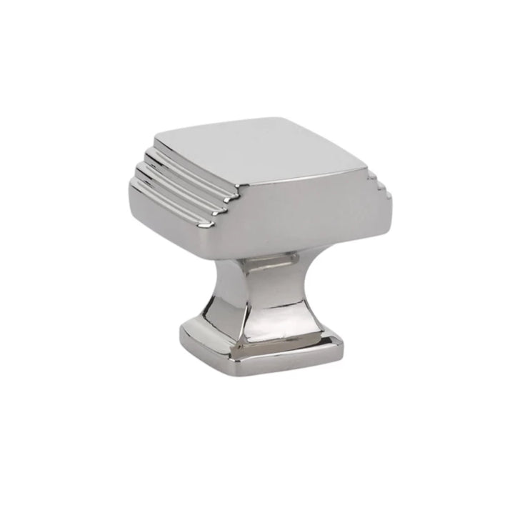 1 1/4 Inch Solid Brass Art Deco Knob (Polished Chrome Finish) EMTEK