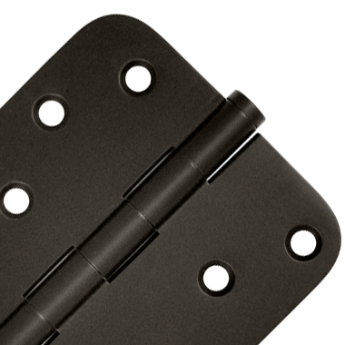 4 Inch X 4 Inch Solid Brass Zig-Zag Hinge (5/8 Radius Corner, Oil Rubbed Bronze Finish) DELTANA